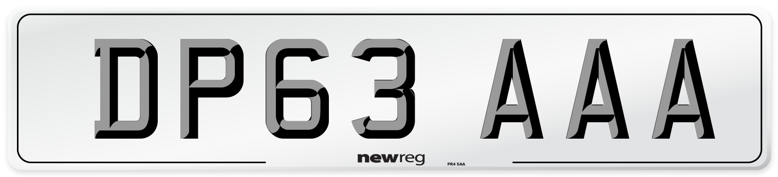 DP63 AAA Number Plate from New Reg